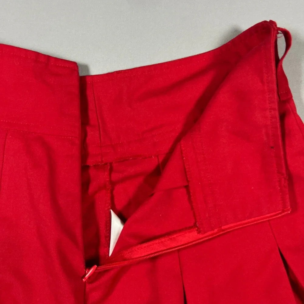 Sincerely Jules Pleated Mini Skirt Womens Small Red Back Zip High Waisted Casual